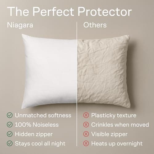 Ultra Soft Pillow Protectors with Zipper Standard Size - Set of 4 Breathable Pillow Covers - 100% Protection Against Stains, Dust & Dirt - Machine Washable (White) — view 6