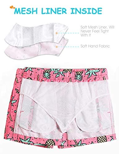 maamgic Boys Swim Trunks Swim Shorts Toddler Bathing Suit Quick Dry Beach Board Shorts for All Ages,Palmpineapple Pink,4T — view 3