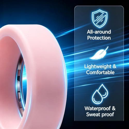 Silicone Case Compatible with Oura Ring 5, 2-Pack Smart Ring Protectors, Soft Anti-Scratch Protective Sleeves,Pink+ White,Small — view 3