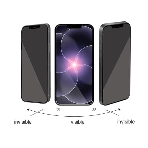 Ailun Privacy Screen Protector for iPhone 17e / iPhone 16e / iPhone 14 / iPhone 13 / iPhone 13 Pro [6.1 Inch] 2 Pack Anti Spy Private Tempered Glass Case Friendly [Not for iPhone 16 6.1 Inch] — view 2