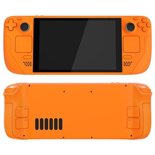 eXtremeRate Orange Custom Faceplate Back Plate Shell for Steam Deck, Handheld Console Replacement Housing Case, DIY Full Set Shell with Buttons for Steam Deck LCD Console - Console Without — view 3