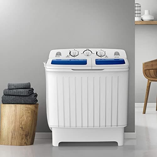 COSTWAY Portable Washing Machine, 12Lbs Washer and 8Lbs Spinner, Blue+White — view 7