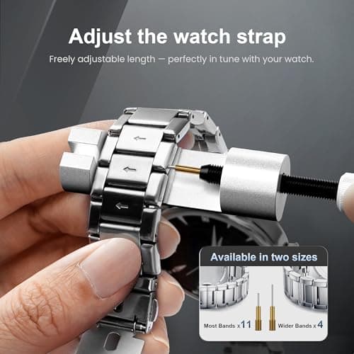 JOREST Watch Repair Kit, Battery Replacement, Link Pin Removal, Strap Adjustment Band Sizing, Screwdriver, Case Opener Back Remover, Spring Bar Tool — view 7