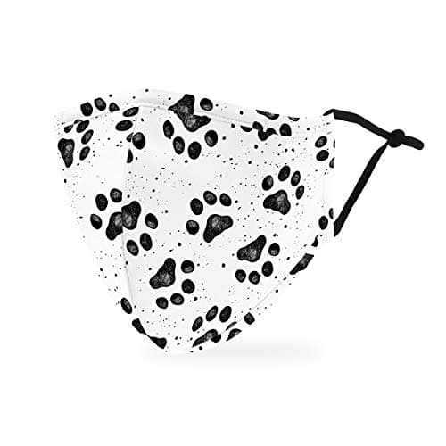 Weddingstar 3-Ply Adult Washable Cloth Face Mask Reusable and Adjustable with Filter Pocket - Paw Prints