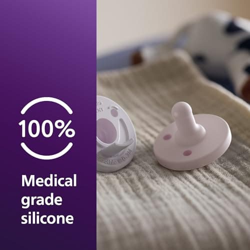 Philips Avent Soothie Baby Pacifiers - 100% Silicone Pacifiers for Babies 0-3 Months, One-piece Design, BPA-Free, Extra Durable, Lilac and Pink, 4 Pack, Model SCF190/70 — view 3