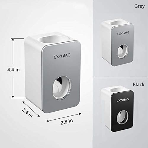 Automatic Toothpaste Dispenser for Kids, Toothpaste Squeezer， Black Grey