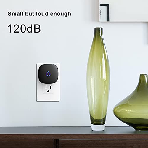 SECRUI Wireless Doorbell, Easy installation, Waterproof, Adjustable Volume, 58 Chimes, Colorful LED, 1000Ft Range, M520+F55, Black — view 4