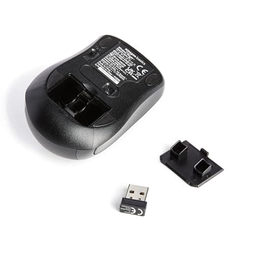 Amazon Basics 2.4 GHz Wireless Optical Computer Mouse with USB Nano Receiver, Portable, No Wires, Smooth Tracking, Multi-Device Compatibility, Black — view 3