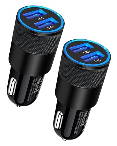 Car Charger [2Pack/3.4a] Fast Charge Dual Port USB Cargador Lighter Adapter