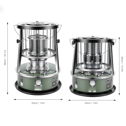 JTLB Kerosene Heater Adjustable Height Non Electric Portable 2in1 Stove Heater for Camping Garage Home Emergency Use 9000BTU High Efficiency Space Heater with 5.2L Tank
