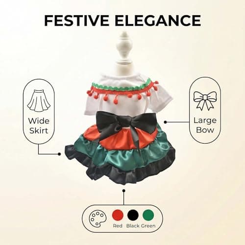 MuYaoPet Dog Mexican Dress with Flower Headband Pet Halloween Costume,XXL — view 4