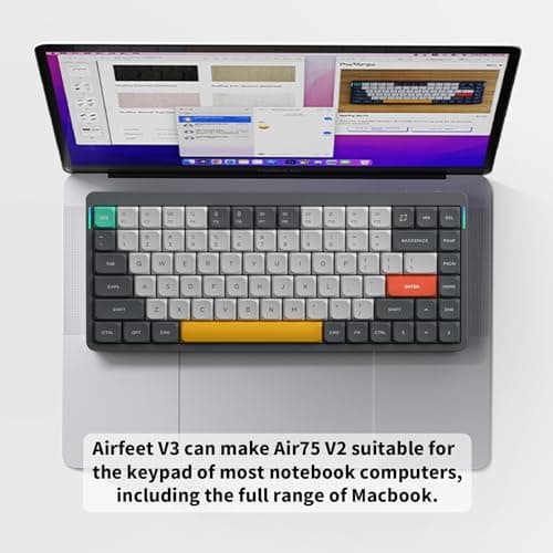 nuphy Air75 V2 Portable 75% Mechanical Keyboard,Wireless Keyboard,Supports Bluetooth/2.4G/USB-C RGB Bluetooth Keyboards,Compatible with Windows/Mac OS/Linux Systems-Grey Gateron Wisteria Switch — view 5