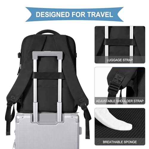 coowoz Travel Backpack For Women Men,Carry On Backpack,Hiking Backpack Waterproof Outdoor Sports Rucksack Casual Daypack Travel Essentials(Black) 25L — view 5