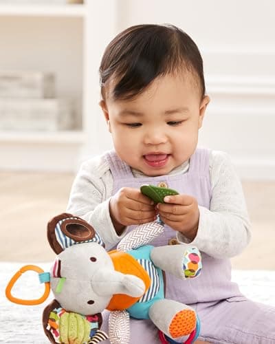 Skip Hop Bandana Buddies Baby Activity and Teething Toy with Multi-Sensory Rattle and Textures, Elephant — view 5