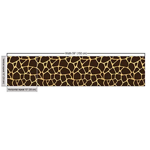 Ambesonne Giraffe Fabric by The Yard, Abstract Animal Skin Modernized Prehistoric Motifs Design Illustration, Decorative Fabric for Upholstery and Home Accents, 3 Yards, Dark Brown — view 2