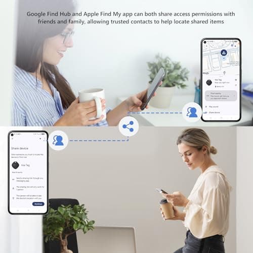 ATUVOS Air Tracker Smart Tags Pro for Android & iOS, New Dual System Key Finder Work with Google Find Hub or Apple Find My APP, Bluetooth Item Locator for Luggage, Suitcase. Replaceable Battery.4 Pack — view 5