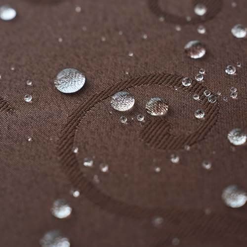 Marina Decoration Home Decor Jacquard Waterproof Thick Elegant Premium Solid Damask Scroll Decorative Kitchen Table Cloth Liquid Repellent Stain Resistant Tablecloth, Brown Color Oblong 52 x 70 Inch — view 5
