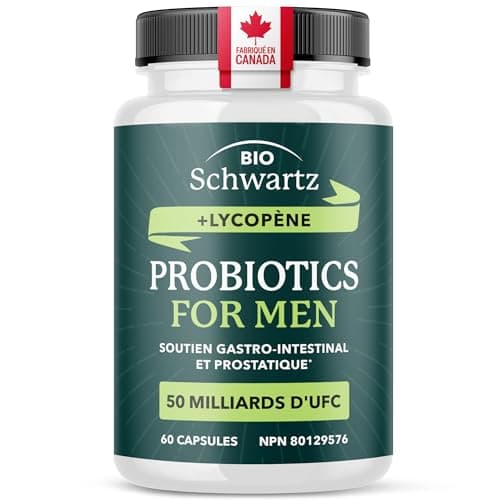 Probiotics for Men | Gut Health & Prostate Support | 50 Billion CFU with 15 Probiotic Strains | With Lycopene for Prostate Support | Men’s Gut Health Supplements | Non-GMO | Made in Canada | 60 Ct — view 8