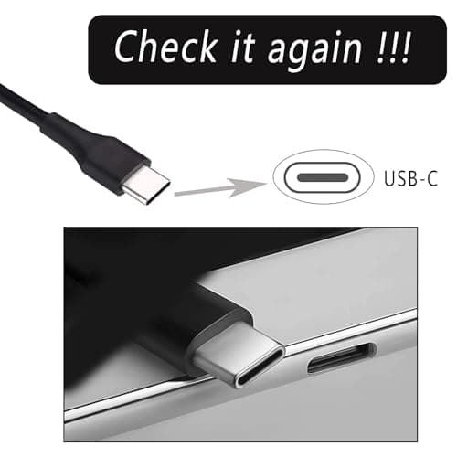 65W 45W USB C Laptop Power Replacement Adapter Charger for Lenovo Chromebook/Yoga/ThinkPad/HP Chromebook/Dell Laptop USB Type C Power Adapter — view 2