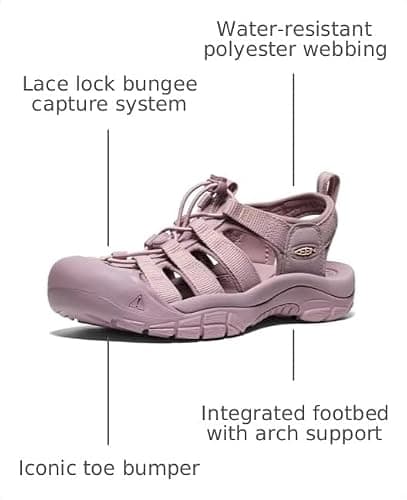 KEEN Women's Newport H2 Closed Toe Water Sandals, Monochrome/Toadstool, 9 — view 2