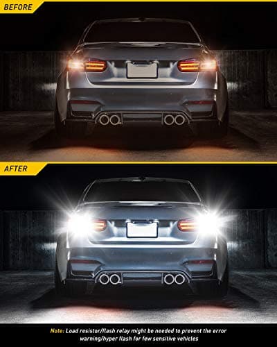 AUXITO 912 921 LED Bulbs for Backup Light Reverse Lights, 42-SMD 400% Brighter, 6000K White, Non-polarity 906 W16W T15 921 LED Bulb Direct Back Up Parking Light Replacement Lamp, Pack of 2 — view 6
