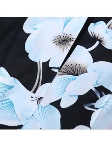 DRESSTELLS Women's Coctail Dresses Semi Formal Floral Wedding Guest Spring Summer Fancy Garden Tea Party Dinner Plus Size Dress Black Blue White Flower 3XL — view 4