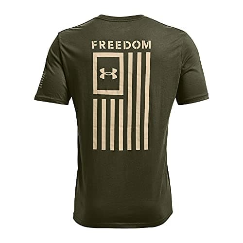 Under Armour Men's New Freedom Flag T-Shirt, Marine Od Green (390)/Desert Sand, Large — view 2