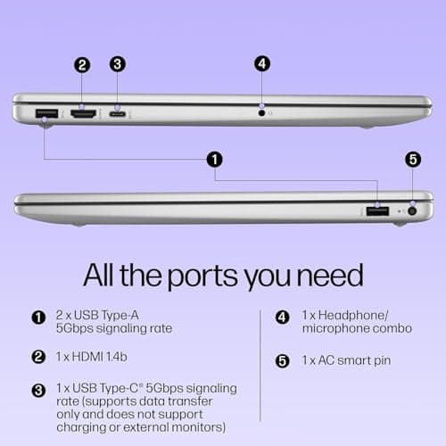 HP Pavilion 15.6" FHD Laptop Computer, 8GB DDR4 RAM, 256GB PCIe SSD, Intel N100 CPU, 2026 Edition, Portable Design, WiFi 6, Bluetooth, Webcam, Type-C, Office 365, Windows 11, Light Gray — view 3