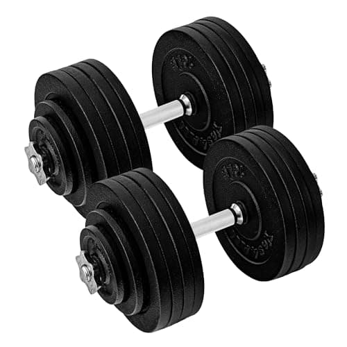 Yes4All 200 LB Adjustable Dumbbell Set, Cast Iron Weights for Home Gym with Bars, Plates, Collars, Hand Weights Dumbbells Set