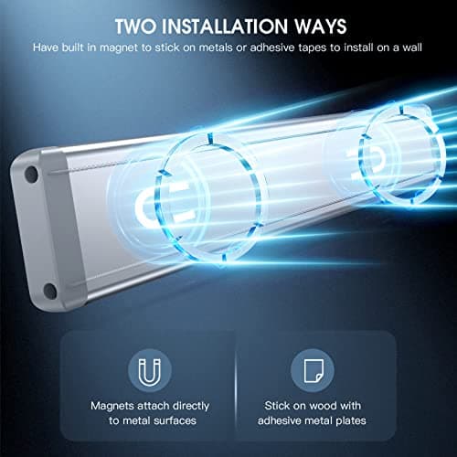 MCGOR 10inch Under Cabinet Lighting, 2 Pack Rechargeable Motion Sensor Light Indoor, 5 Levels Dimmable Magnetic Closet Lights, Wireless Under Counter Lights for Kitchen, Stairs — view 5