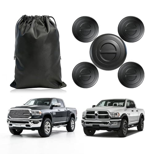TOVIIEA 5th Wheel Bed Plug Cover Kit with Storage Bag for 2014-2025 Dodge Ram 2500 3500,Puck System Gooseneck Tow Mount Covers,68225506AA