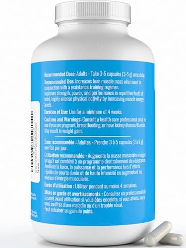Creatine Capsules - 1000 mg (1 g) Creatine Monohydrate per Capsule, 300 Count (3-5 Daily) - Made in Canada - Muscle, Strength, Power, Performance Supplement - Third-Party Tested - Nutritionn — view 5