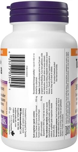 Webber Naturals Turmeric Curcumin, 95% Curcuminoids, 60 Capsules, Anti-Inflammatory Support, Vegan — view 8