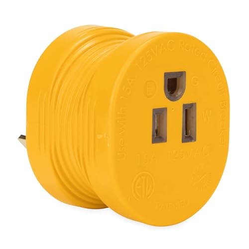 Camco PowerGrip 30AM/15AF Camper/RV Electrical Adapter Features 30-Amp Male & 15-Amp Female Connections - Designed w/Non-Slip Grooves & Contoured Ends for Easy Removal - Rated for 125V/1875W (55233) — view 4