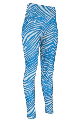 Zubaz NFL Women's Basic Zebra Print Legging, Detroit Lions, Small Team Color