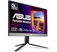 ASUS ROG Strix 17.3" 1080P Portable Gaming Monitor (XG17AHP)-FHD, IPS, 240Hz, Adaptive-Sync, Built-in Battery, ROG Bag, Tripod Stand, USB Type-C, Micro HDMI for Laptop, PC, Console, 3-Year Warranty