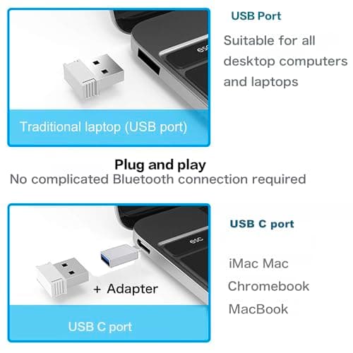 Bluetooth Wireless Mouse for Laptop mac MacBook ipad MacBook air MacBook pro pc Desktop Computer Windows Chromebook Notebook (Silver) — view 4