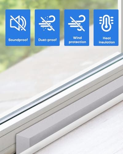 2Packs Air Conditioner Foam Tape with Adhesive, 1''X1''X 6.5 Ft Window Weather Stripping, High Resilience Ac Window Seal Kit Foam Insulation for Winter Summer (6.5ft X 2 Rolls, Grey) — view 5