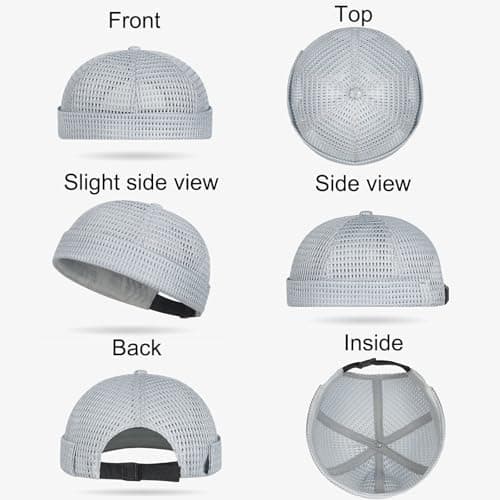 Men’s Breathable Brimless Docker Hat - Lightweight Mesh Skull Cap for Summer Outdoor Wear, Brimless Hats for Men (2PCS-10) — view 4