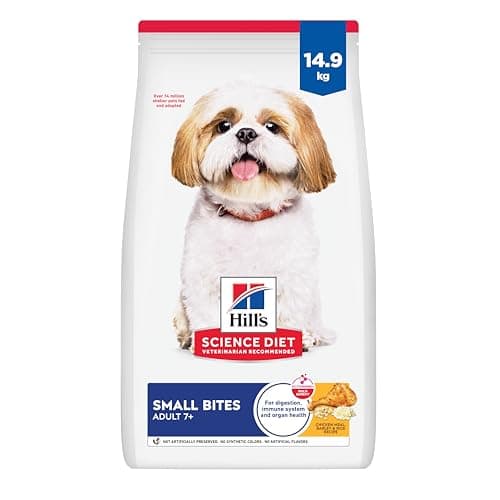 Hill's Science Diet Adult 7+ Small Bites Chicken Meal, Barley & Rice Recipe Dry Dog Food, 14.9 kg Bag
