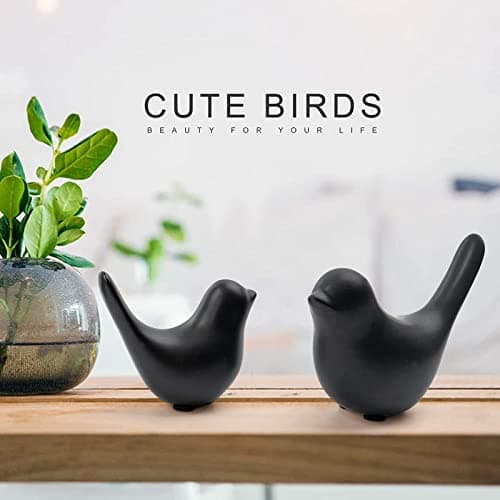 Notakia Small Birds Statues Black Home Decor Modern Style Decorative Ornaments for Living Room, Bedroom, Office Desktop, Cabinets — view 2