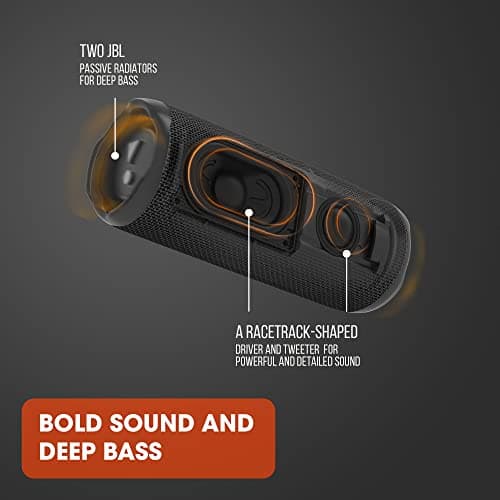JBL Flip 6 - Portable Bluetooth Speaker, powerful sound and deep bass, IPX7 waterproof, 12 hours of playtime, JBL PartyBoost for multiple speaker pairing for home, outdoor and travel (Black) — view 3