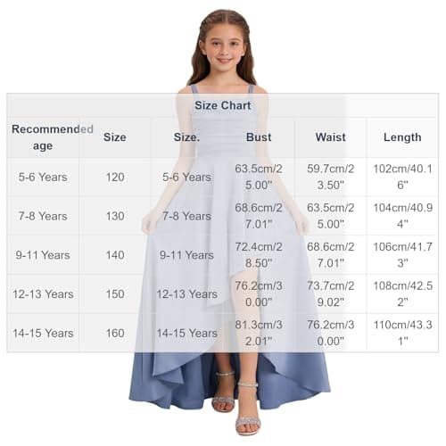 Junior Bridesmaid Long Dresses Teen Girls a Line Dress Chiffon Formal Ruffles Skirt Skater School Recital Dress Blue — view 2