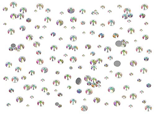 Bymitel 7200 Pieces 6 Mixed Sizes Glue Fix on Glass Rhinestones Round Crystal Gems Flatback for DIY Jewelry Making with one Picking Pen (6-Sizes 7200PCS, Crystal AB) — view 3