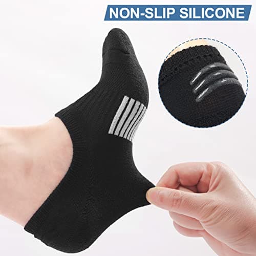 Toes Home No Show Socks Womens Cushioned Low Cut Athletic Hidden Liner Socks for Sneakers Footies Ankle Sports Invisible Running Socks 6 Pairs Size 6-9 — view 4