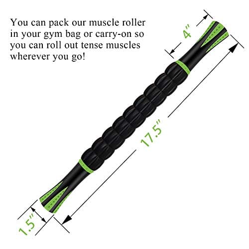 Muscle Roller, Massage Roller Stick for Athletes, Help Reducing Muscle Soreness Cramping Tightness Leg Arms Back Calves Muscle Massager(Black Green) — view 5
