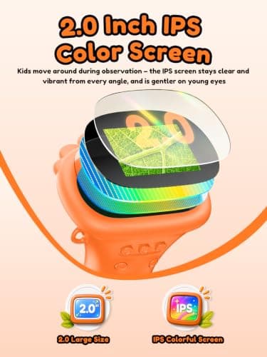Acoath Microscope for Kids, 1000X Handheld Digital Miniscope with 2.0" Screen, Portable Pocket Microscope Education Toys Birthday Gifts for Age 3 4 5 6 7 8 9 10 Girls Boys — view 5