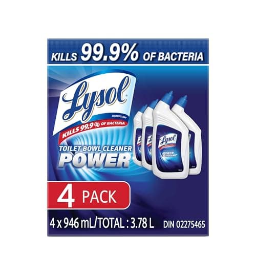 Lysol Power Toilet Bowl Cleaner, Disinfectant Gel, 4 × 946 mL