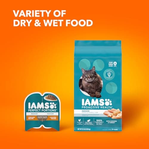 IAMS Proactive Health Dry Cat Food, Indoor Weight and Hairball Care Cat Food Dry Recipe, with Real Chicken in Every Bite, 22 lb. Bag — view 9