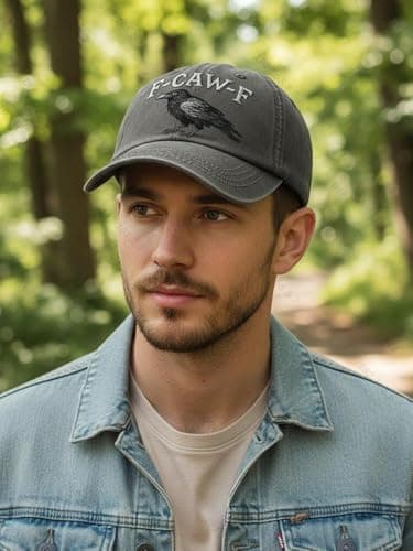F Caw F Hat, F-Caw-F Hat Fcawf Cawf Bird Cap, Embroidered Adjustable Hats Soft Washed Baseball Caps, 2pcs G, One Size — view 3